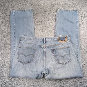 Levis 569 Jeans Men 36X34 Blue Distressed Straight Chore Work Casual Stretch